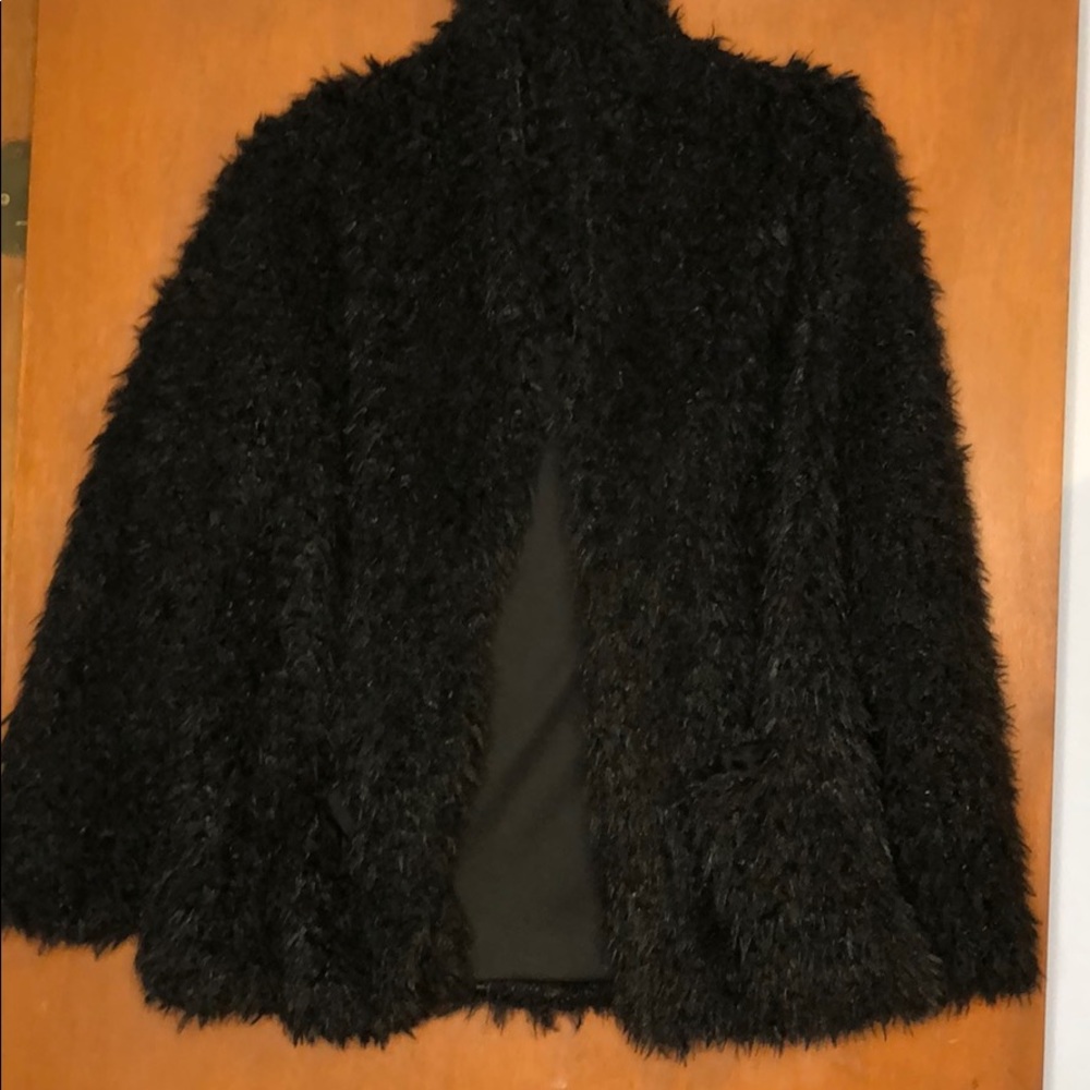 Fluffy black coat
